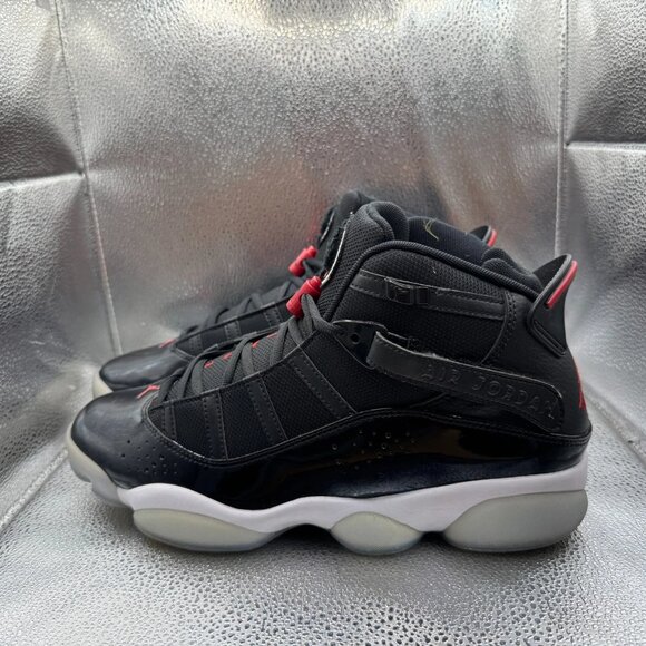 Size 11 Jordan 6 Rings Mens Black Gym‎ Red White Basketball Shoes 322992-064 - Picture 7 of 12